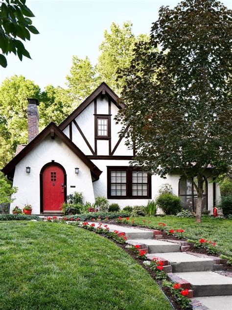 single story tudor style homes.